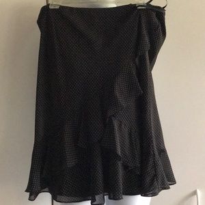 Knee length polka dot skirt with ruffles. Chaps-L